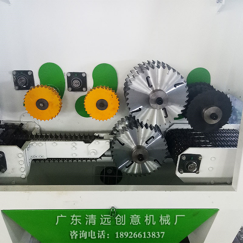 圓木多片鋸采用上下軸超薄鋸片，出材率高達80%以上